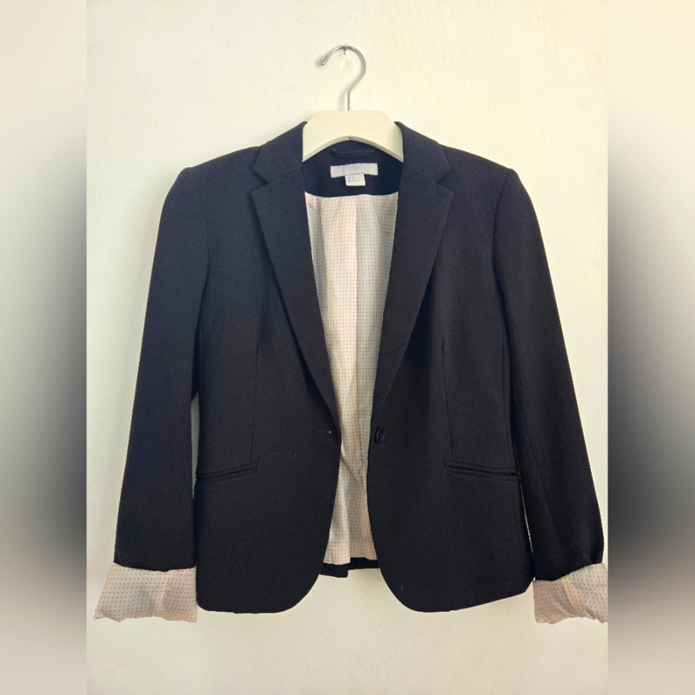 H&M Black Tailored Blazer with Notched Lapels